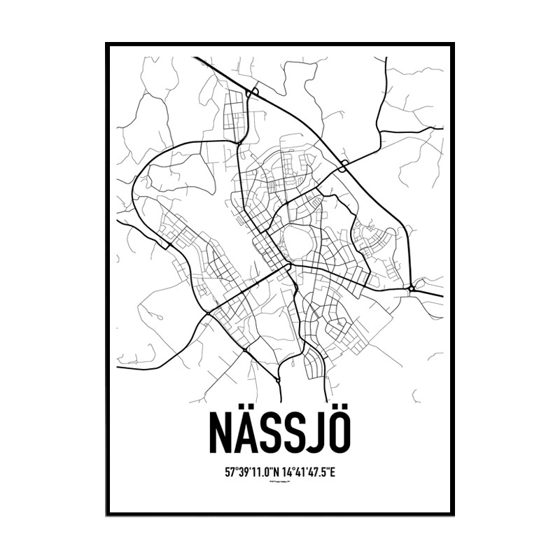 Nässjö Karta Poster. Hitta dina posters online hos Wallstars