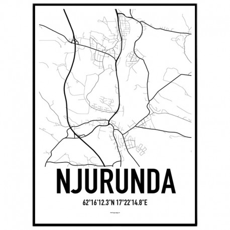 Njurunda Karta Poster