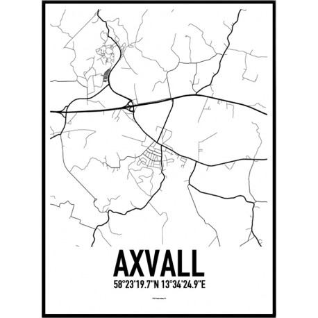Axvall Karta Poster