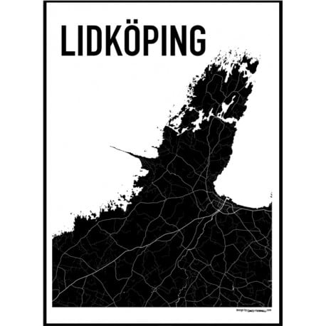 Karta Lidköping Poster