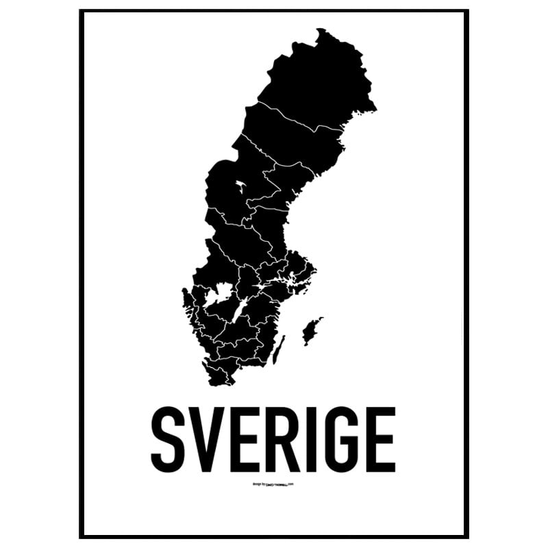 Sverige Karta Poster. Hitta dina posters online hos Wallstars
