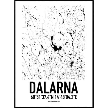 Karta Dalarna Poster