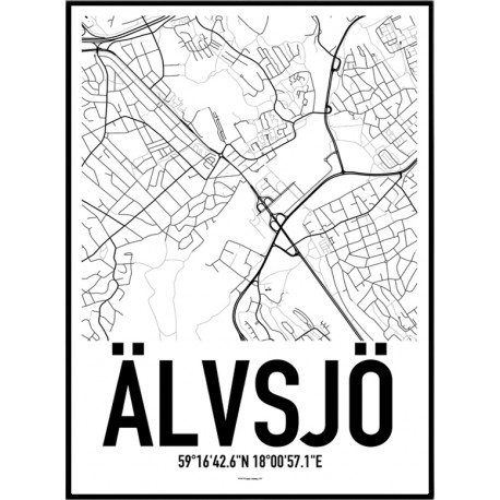 Älvsjö Karta Poster