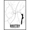 Brottby Karta Poster