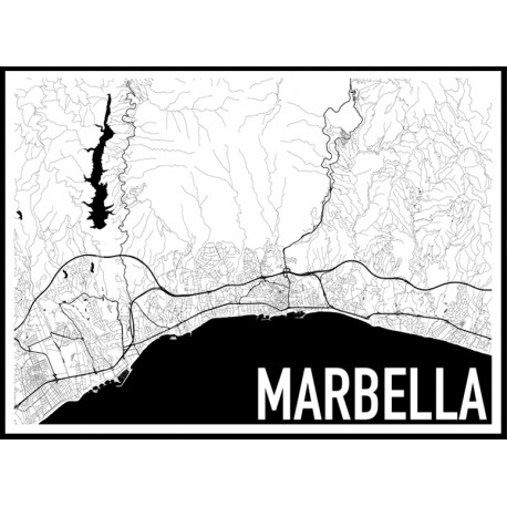 Marbella Karta Poster