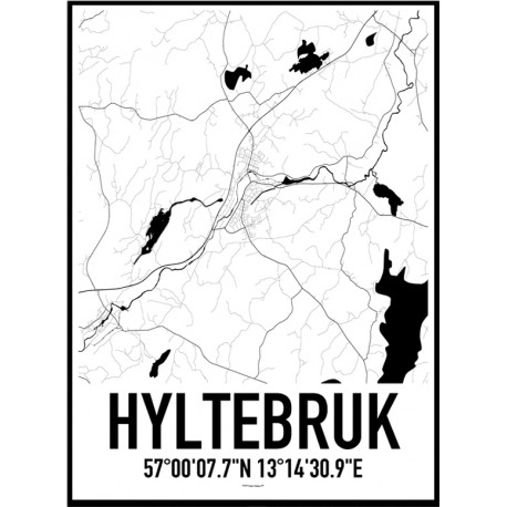 Hyltebruk Karta Poster