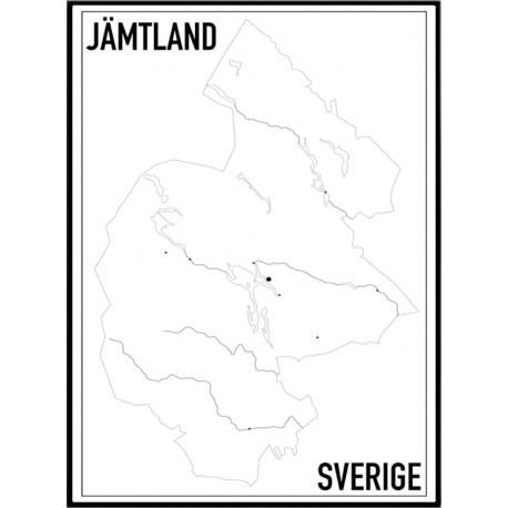 Jämtland Karta Poster