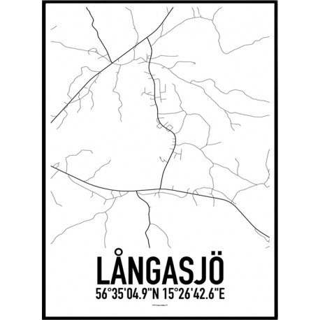 Långasjö Karta Poster