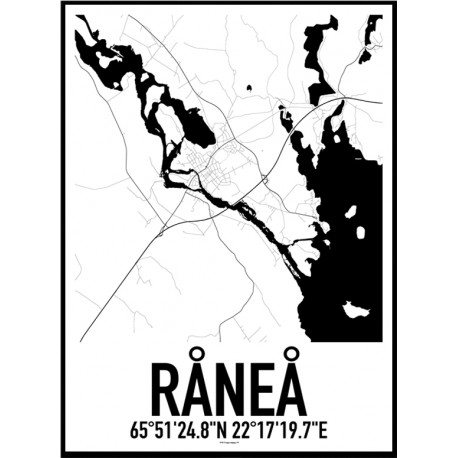 Råneå 2 Karta Poster