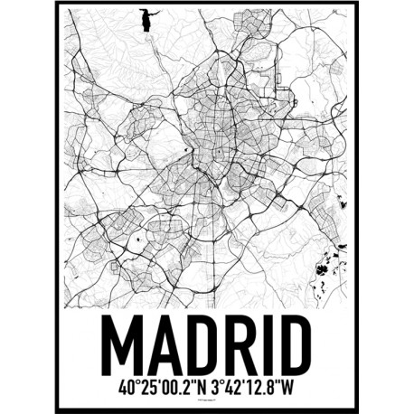 Madrid Karta Poster
