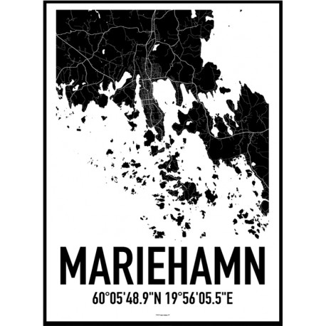 Mariehamn Karta Poster