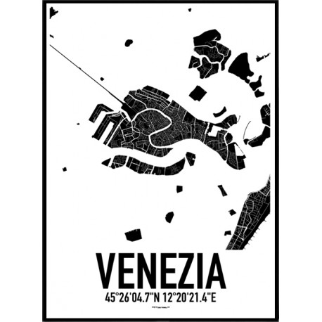 Venedig Karta Poster