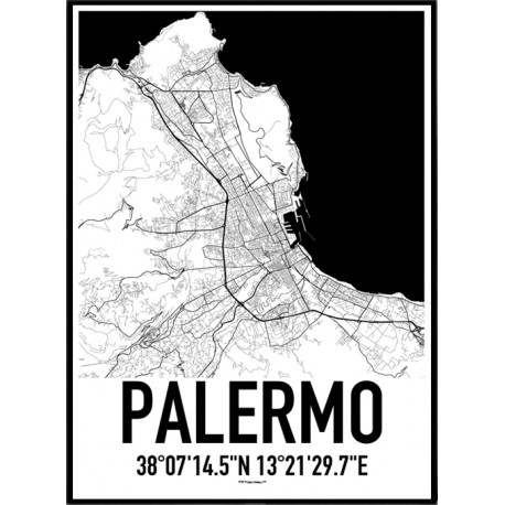 Palermo Karta Poster