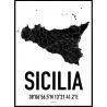 Sicilien Karta Poster