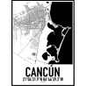 Cancún Karta Poster