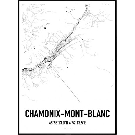 Chamonix Karta Poster
