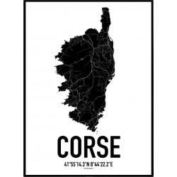 Korsika Karta Poster