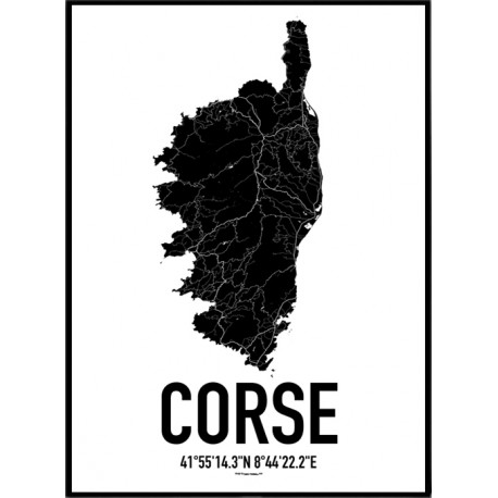 Korsika Karta Poster