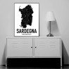 Sardinien Karta Poster