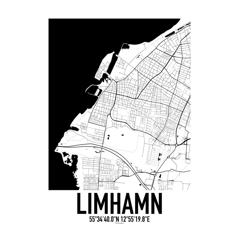 Limhamn Karta Poster. Köp stadskartor, världskartor, USA-kartor på