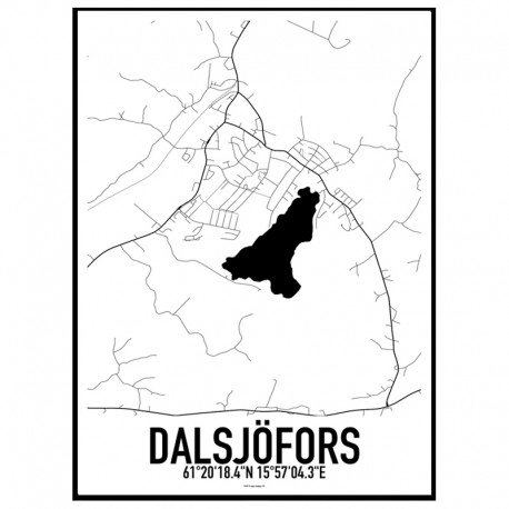 Dalsjöfors Karta Poster