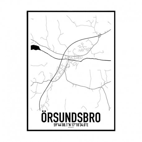 Örsundsbro Karta Poster. Köp stadskartor, världskartor, USA-kartor på