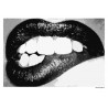 Lips Black Poster