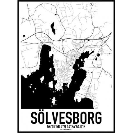 Sölvesborg Karta Poster