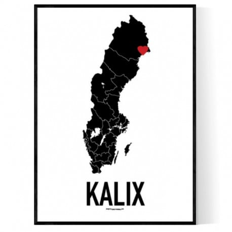 Kalix Heart Poster. Köp Stadskartor och Sverigekartor hos Wallstars