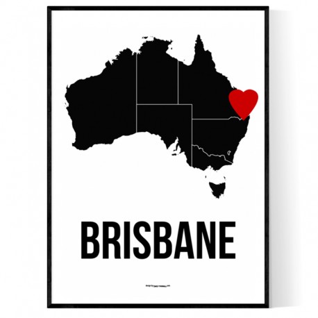 Brisbane Heart Poster