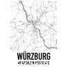 Würzburg Karta Poster