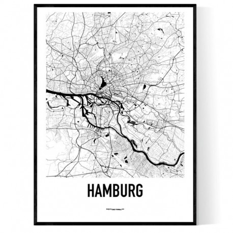 Hamburg Karta Poster