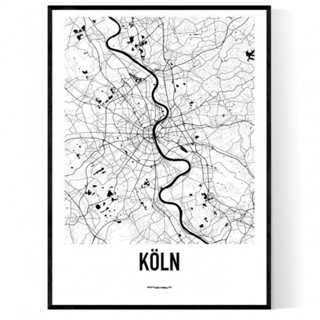 Köln Karta Poster