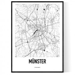Münster Karta Poster