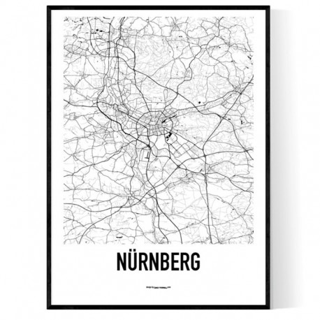 Nürnberg Karta Poster