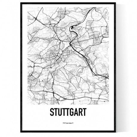 Stuttgart Karta Poster