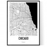 Chicago Metro Karta Poster