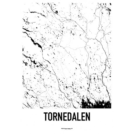 Tornedalen Karta Poster. Text-tavlor och text-posters online.