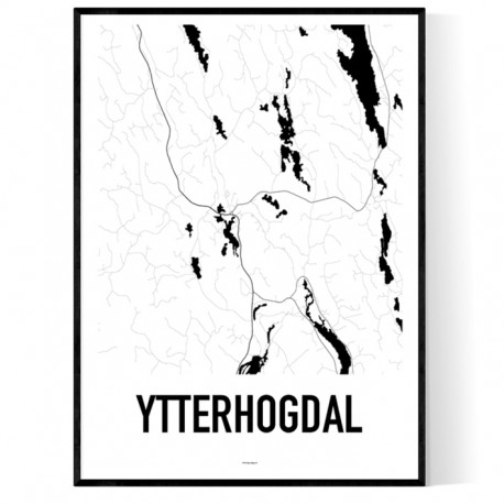 Ytterhogdal Karta Poster. Köp Stadskartor och Sverigekartor hos Wallstars