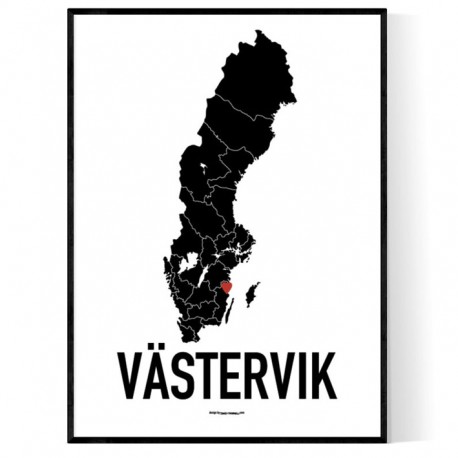 Västervik Heart Poster