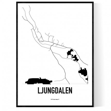 Ljungdalen Karta Poster. Köp Stadskartor och Sverigekartor hos Wallstars