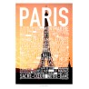 Paris Sunset Text Poster