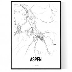 Aspen Karta Poster
