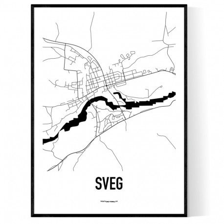Sveg Karta Poster. Köp Stadskartor och Sverigekartor hos Wallstars