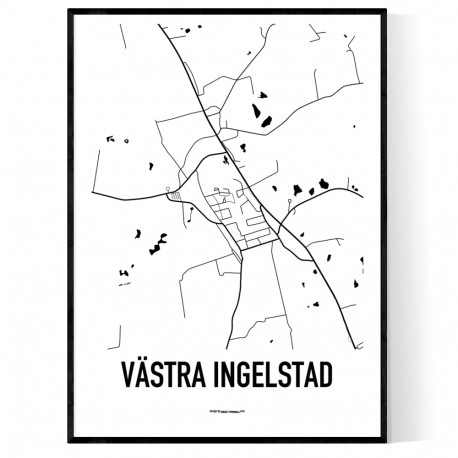 Västra Ingelstad Karta Poster. Hitta dina posters online hos Wallstars