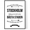 Mitt Hem Stockholm Poster