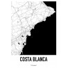 Costa Blanca Karta Poster