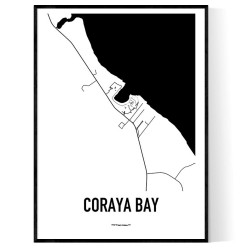Coraya Bay Karta Poster