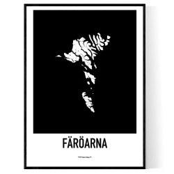Färöarna Karta Poster