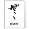 Färöarna Karta 2 Poster